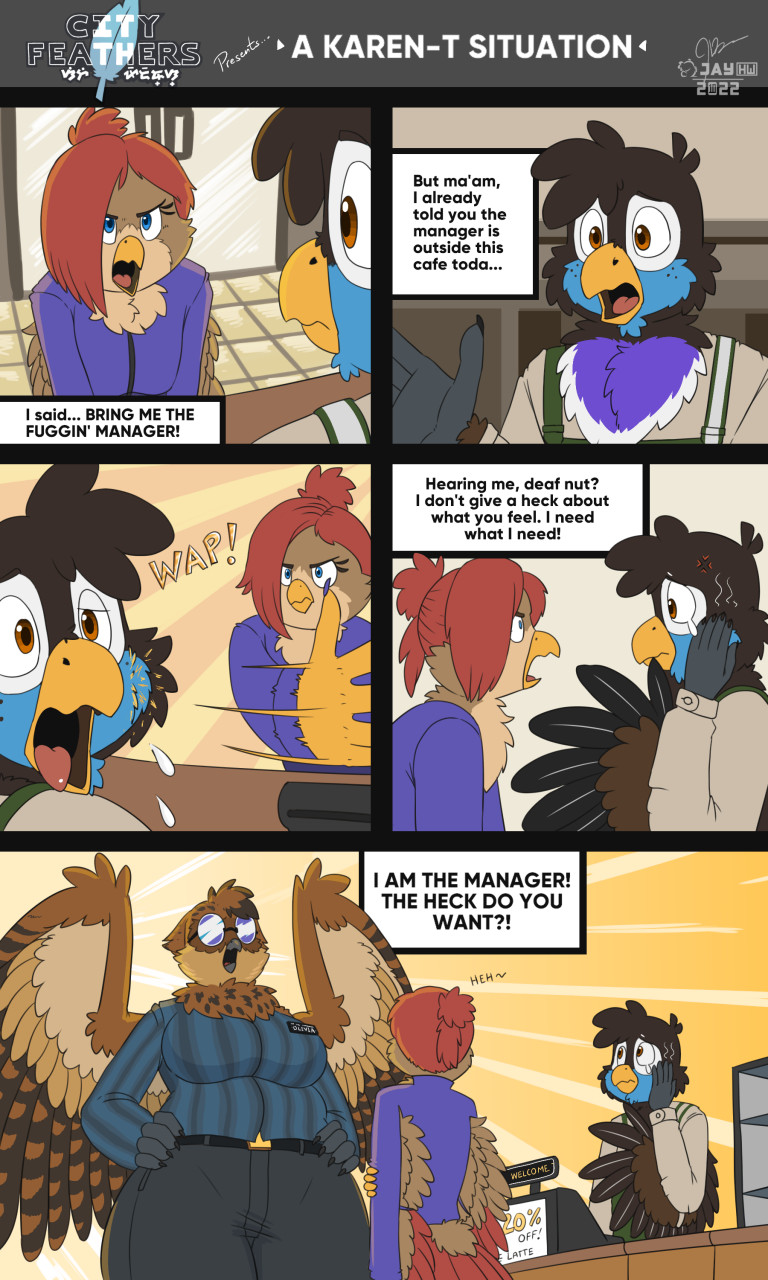 (sammfeatblueheart) City Feathers - A KAREN-T Situation {2}